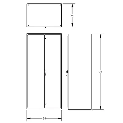 Shelf Cabinet F89122, 36"x24"x78"