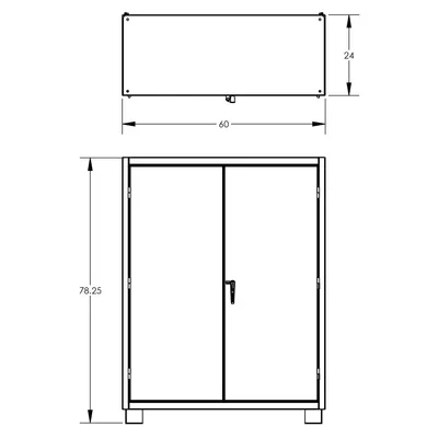 Cabinet F89161VCGY, 60"x24"x78"