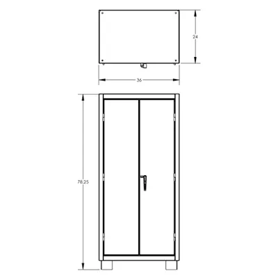 Cabinet F89162VCGY, 36"x24"x78"