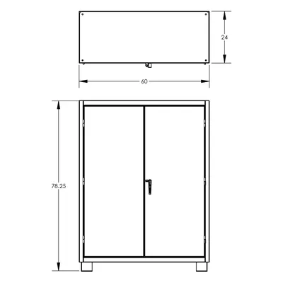 Cabinet F89163VCGY, 60"x24"x78"
