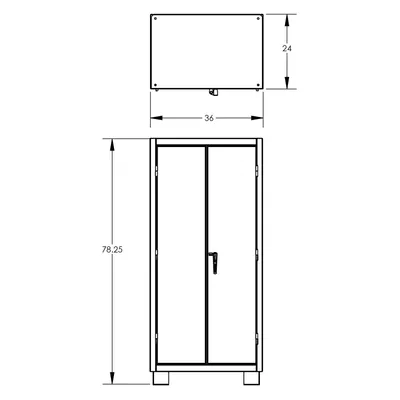 Cabinet F89164VCGY, 36"x24"x78"
