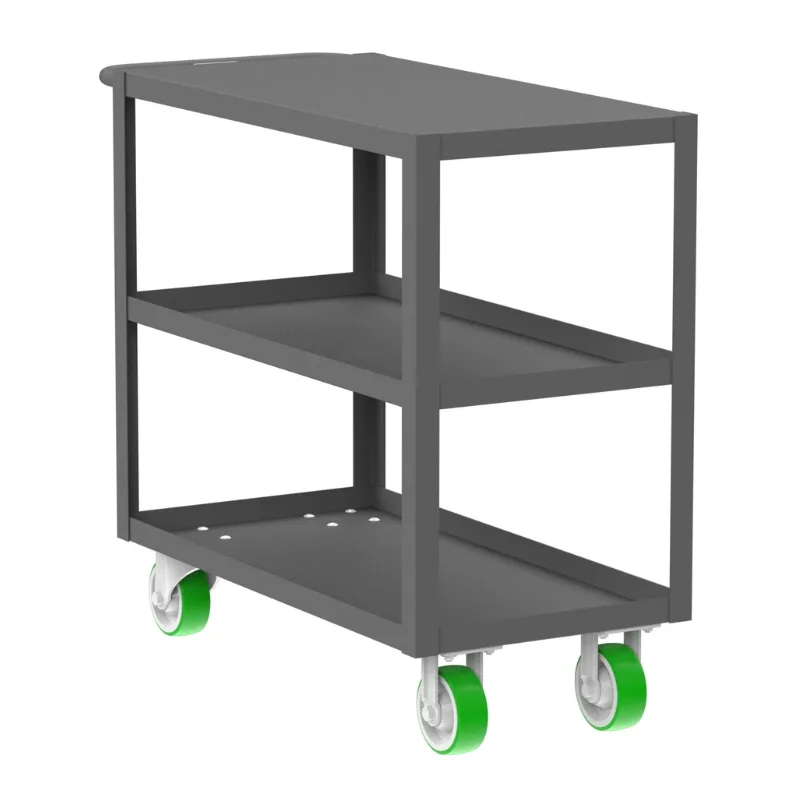 Valley Craft Gray 3-Shelf Flat Top Utility Cart, 36x18x36 2,000 lbs.