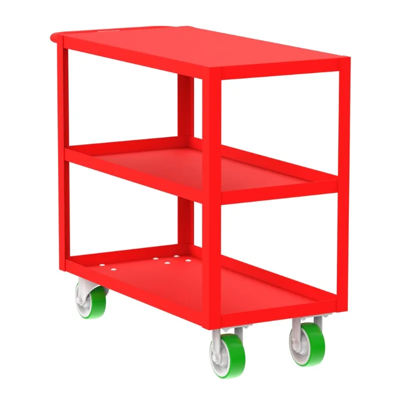 Valley Craft Red 3-Shelf Flat Top Utility Cart, 36x18x36 2,000 lbs.