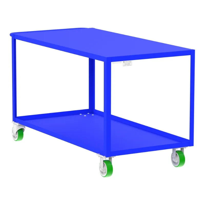 Valley Craft Blue 2-Shelf Flat Top Utility Cart, 60x30x36 2,000 lbs.