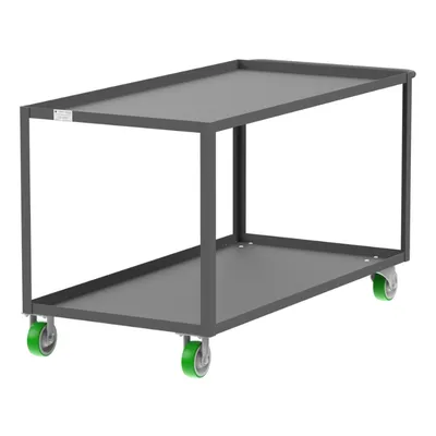 Valley Craft Gray 2-Shelf Utility Cart, 60x30x36 2,000 lbs. Corner Length