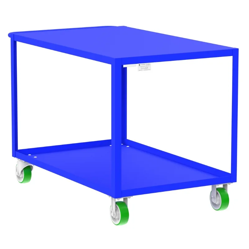 Valley Craft Blue 2-Shelf Flat Top Utility Cart, 48x30x36 2,000 lbs.