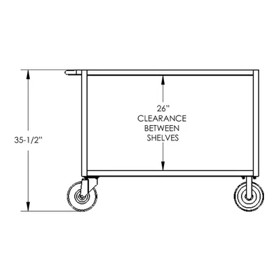 Valley Craft Red 2-Shelf Flat Top Utility Cart, 48x30x36 2,000 lbs. BP #2