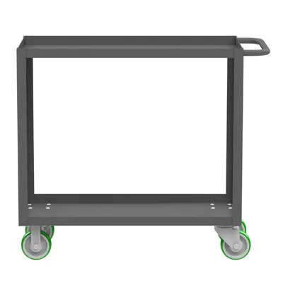 Valley Craft Gray Utility Cart 2-Shelf 36x18x36 2,000 lbs. Side View