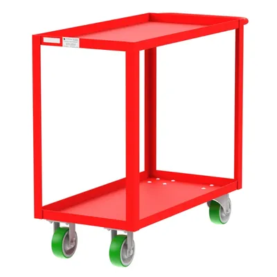 Valley Craft Red Utility Cart 2-Shelf 36x18x36 2,000 lbs. Front View #2