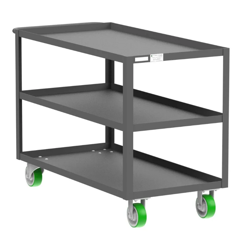 Valley Craft Gray 3-Shelf Utility Cart, 48x24x36 2,000 lbs.