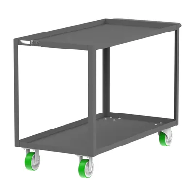 Valley Craft Gray 2-Shelf Utility Cart, 48x24x36 2,000 lbs. Corner Length View