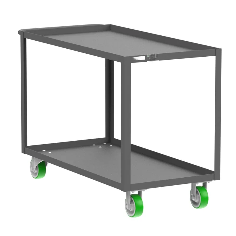 Valley Craft Gray 2-Shelf Utility Cart, 48x24x36 2,000 lbs.
