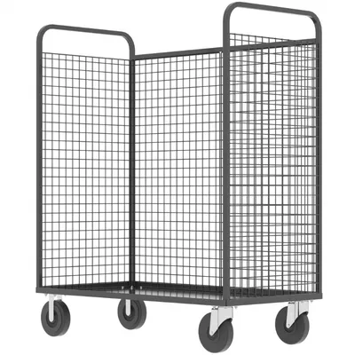 Valley Craft Gray Cage Cart 57x30x68 1,600 lbs. Corner side View