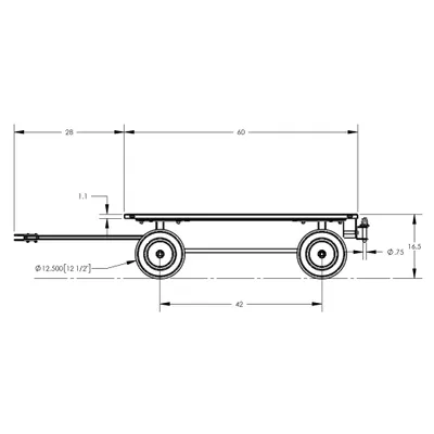 Quad-Steer Trailer F89321, 1,000 lb. Capacity