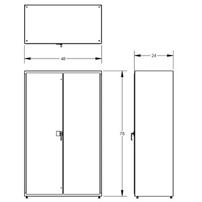 Electronic Locking Cabinet F89356WW, 48x24x78 Blueprint