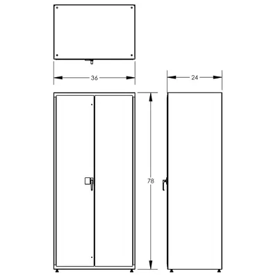 Electronic Locking Cabinet F89358WW, 36x24x78 Blueprint