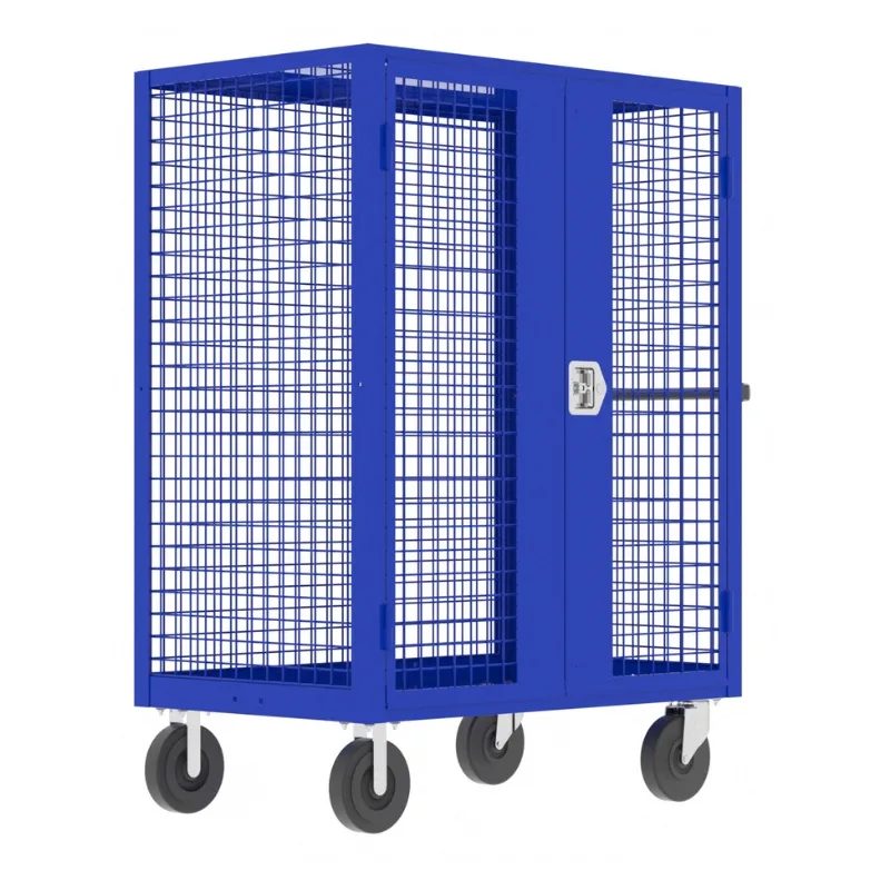 Valley Craft Blue Security Cart 48x30x66 2,000 lbs. Front View