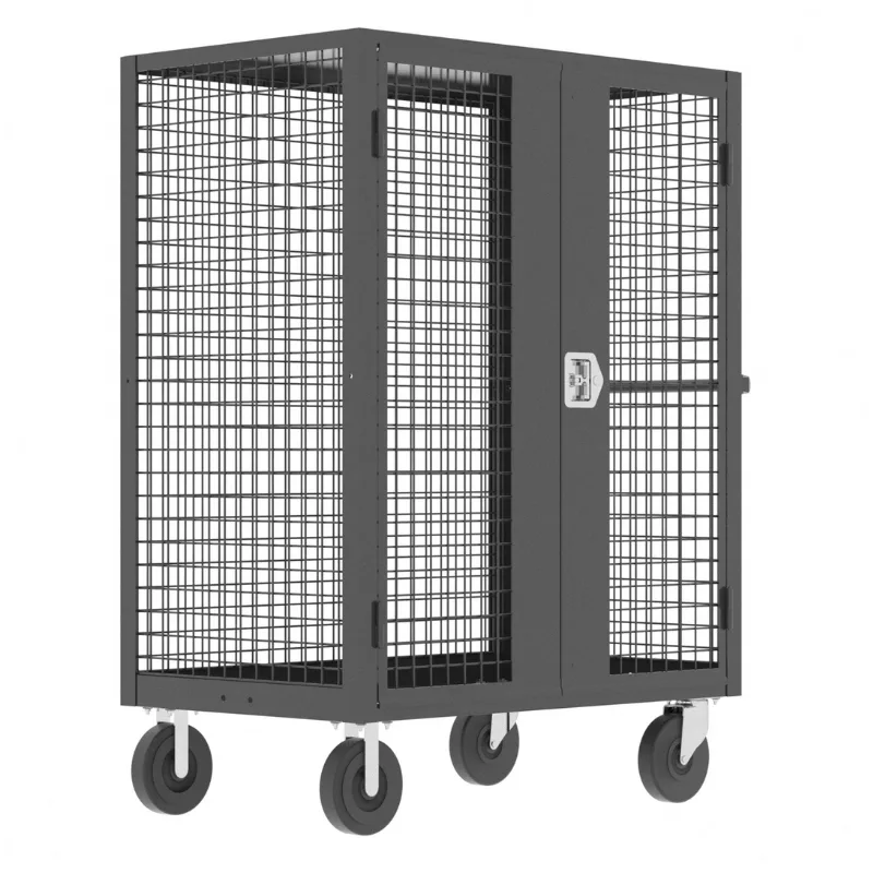 Valley Craft Gray Security Cart 48x30x66 2,000 lbs. Front View