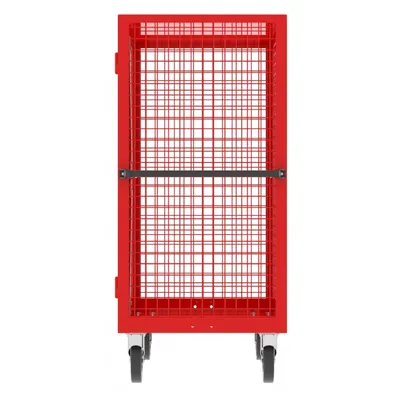 Valley Craft Red Security Cart 48x30x66 2,000 lbs. Side View