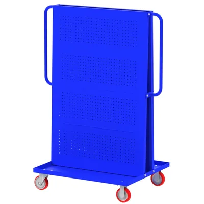Valley Craft Blue A-Frame Tool Cart 48”x30”x62” Side Angle