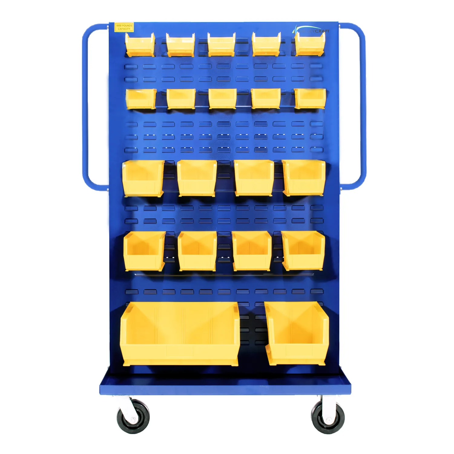 Valley Craft Blue A-Frame Bin Cart 48”x30”x62” 1,000 lbs.