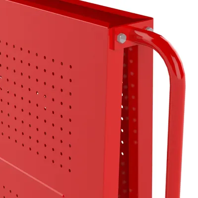 Valley Craft Red A-Frame Bin & Tool Cart 36”x30”x62” 1,000 lbs. Top Corner