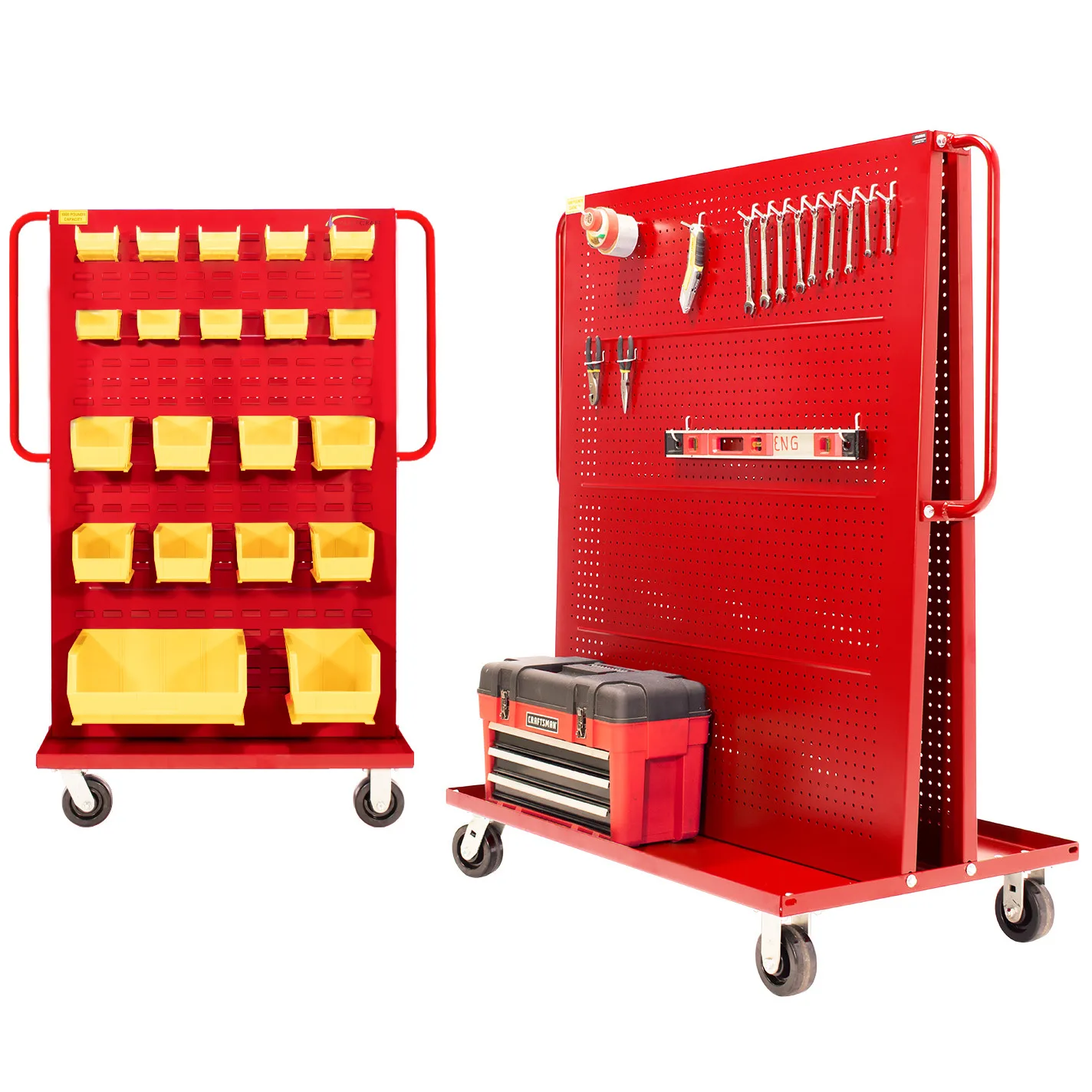Valley Craft Red A-Frame Bin & Tool Cart 36”x30”x62” 1,000 lbs.