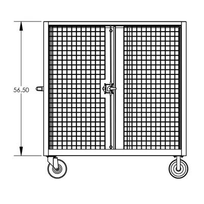 Security Cart F89556VCGY, 2,000 lb. Capacity