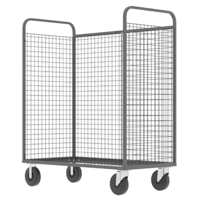 Valley Craft Gray Cage Cart (1) Adjustable Shelf 57x30x68 1,600 lbs. Side Corner