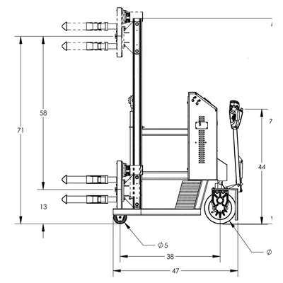 Drum Lift & Rotator Fully Powered F89832A5, 1,000 lb. Capacity