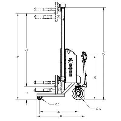 Drum Lift & Rotator Fully Powered F89837A1, 1,000 lb. Capacity