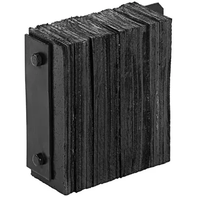 Vestil 1214-4.5F Laminated Rubber Dock Bumper with Flat Side
