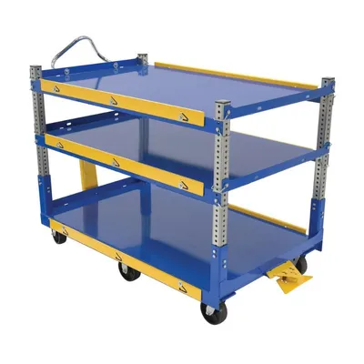 Vestil AEC-3660-3-GFN Steel Ergo Cart with Glass Filled Nylon Casters