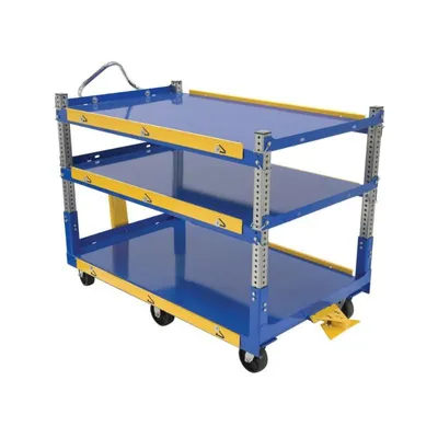 Vestil AEC-3660-3-GFN Steel Ergo Cart with Glass Filled Nylon Casters