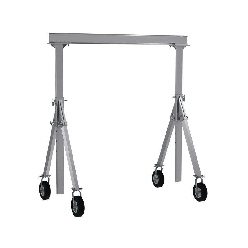 Vestil AHA-15-10-8-PNU Aluminum Adjustable Height Gantry Crane with Pneumatic Casters