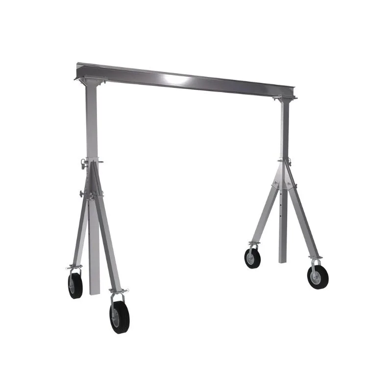 Vestil AHA-15-12-10-PNU Aluminum Adjustable Height Gantry Crane with Pneumatic Casters