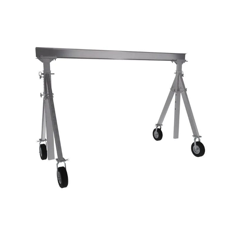 Vestil AHA-15-15-8-PNU Aluminum Adjustable Height Gantry Crane with Pneumatic Casters