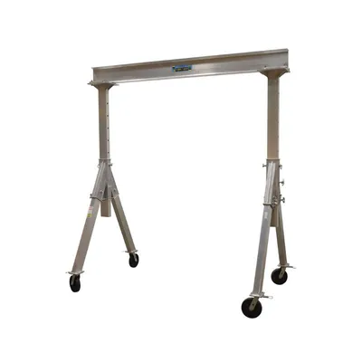 Vestil AHA-4-8-8 Aluminum Adjustable Height Gantry Crane with Glass Filled Nylon Casters
