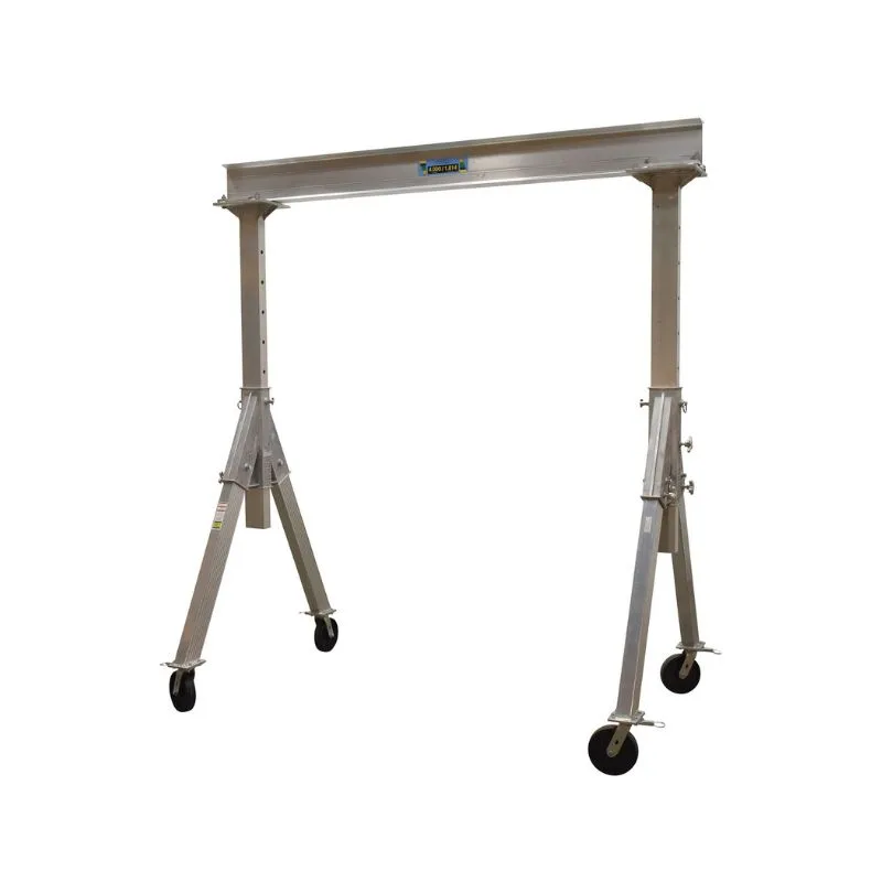 Vestil AHA-4-8-8 Aluminum Adjustable Height Gantry Crane with Glass Filled Nylon Casters