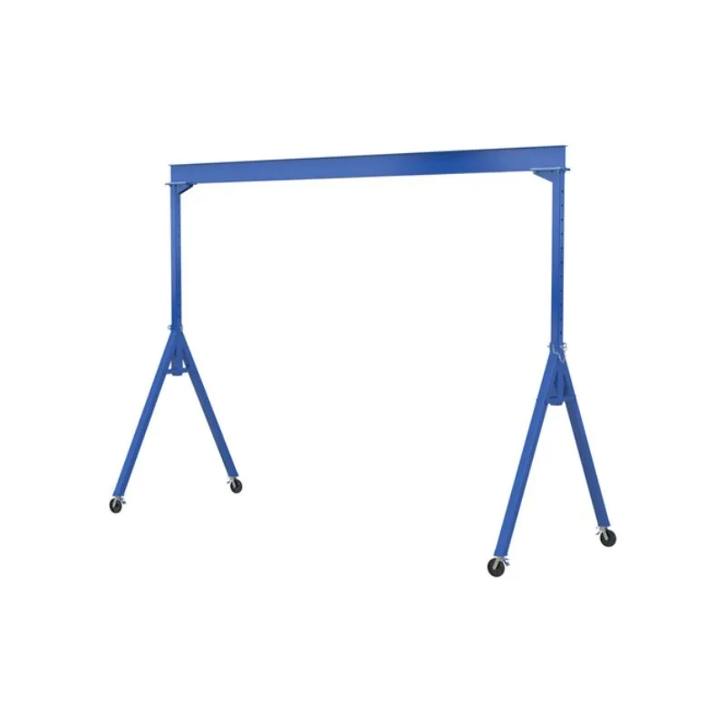 Vestil AHS-2-15-10-TLC Steel Adjustable Height Gantry Crane with Total Locking Glass Filled Nylon Casters