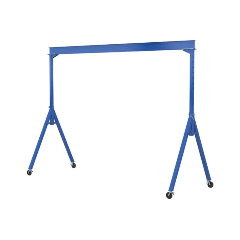Vestil AHS-2-20-12-TLC Steel Adjustable Height Gantry Crane with Total Locking Glass Filled Nylon Casters