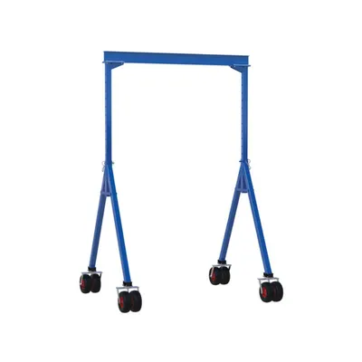Vestil AHS-4-10-12-PNU Steel Adjustable Height Gantry Crane with Pneumatic Rubber Casters