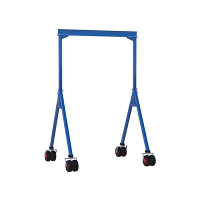 Vestil AHS-4-10-16-PNU Steel Adjustable Height Gantry Crane with Pneumatic Rubber Casters
