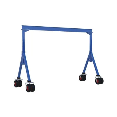 Vestil AHS-4-15-10-PNU Steel Adjustable Height Gantry Crane with Pneumatic Rubber Casters