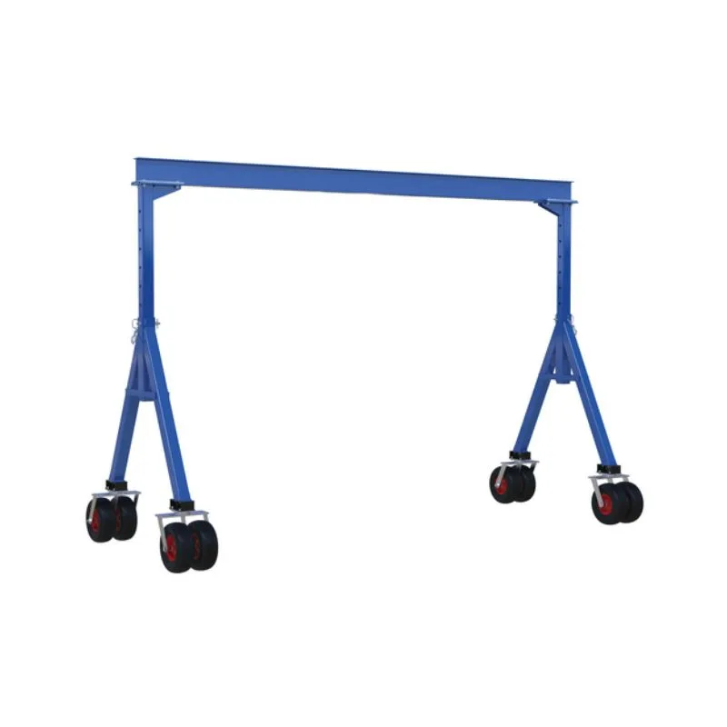Vestil AHS-4-15-9-PNU Steel Adjustable Height Gantry Crane with Pneumatic Rubber Casters