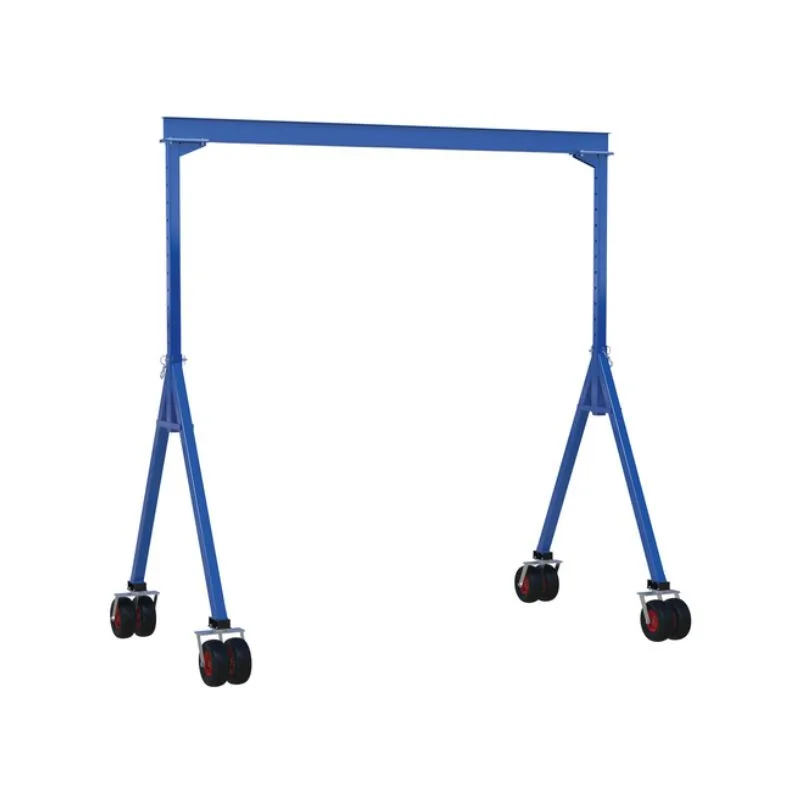 Vestil AHS-4-20-12-PNU Steel Adjustable Height Gantry Crane with Pneumatic Rubber Casters