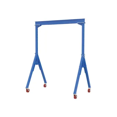 Vestil AHS-6-10-14-VG Steel Adjustable Height Gantry Crane with V-Groove Cast Iron Casters