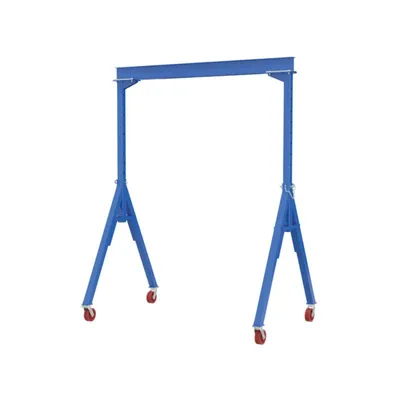 Vestil AHS-6-20-14-VG Steel Adjustable Height Gantry Crane with V-Groove Cast Iron Casters