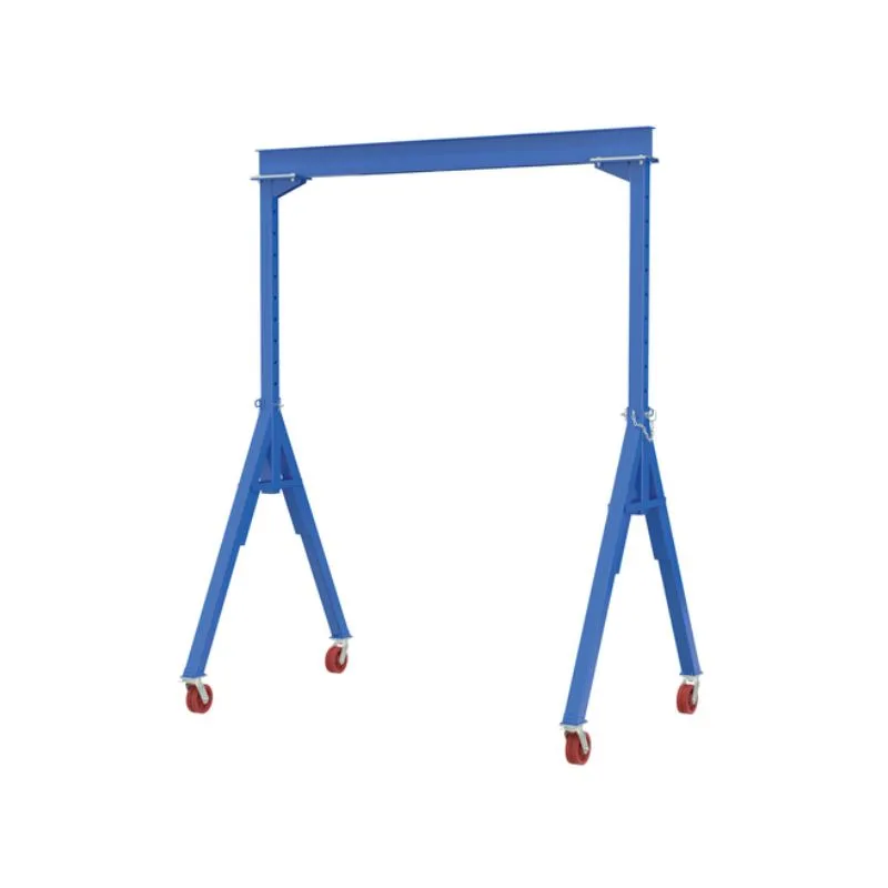 Vestil AHS-6-20-14-VG Steel Adjustable Height Gantry Crane with V-Groove Cast Iron Casters