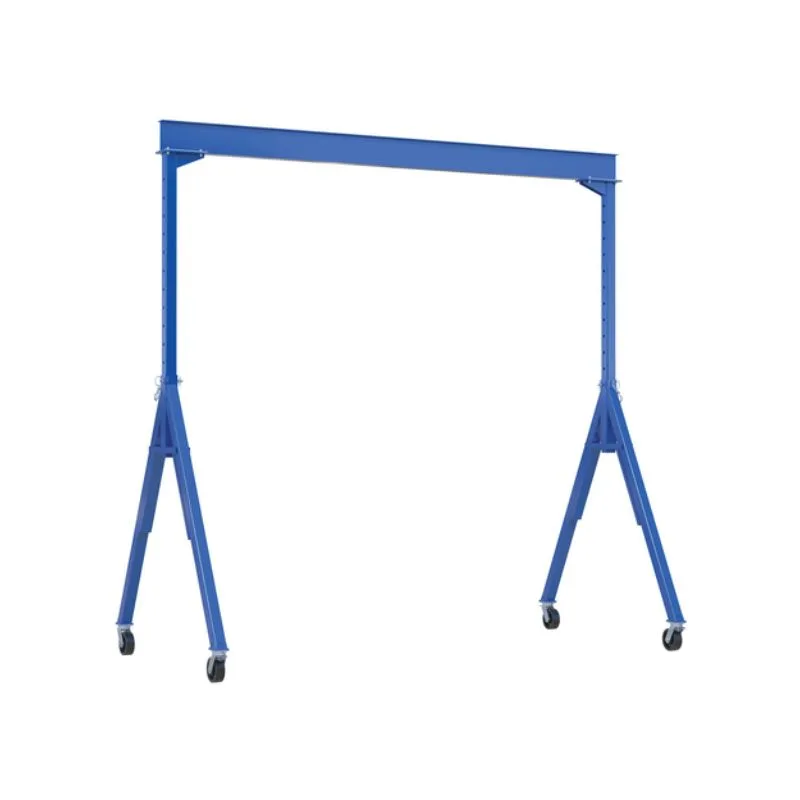 Vestil AHS-8-10-14-TLC Steel Adjustable Height Gantry Crane with Total Locking Phenolic Casters